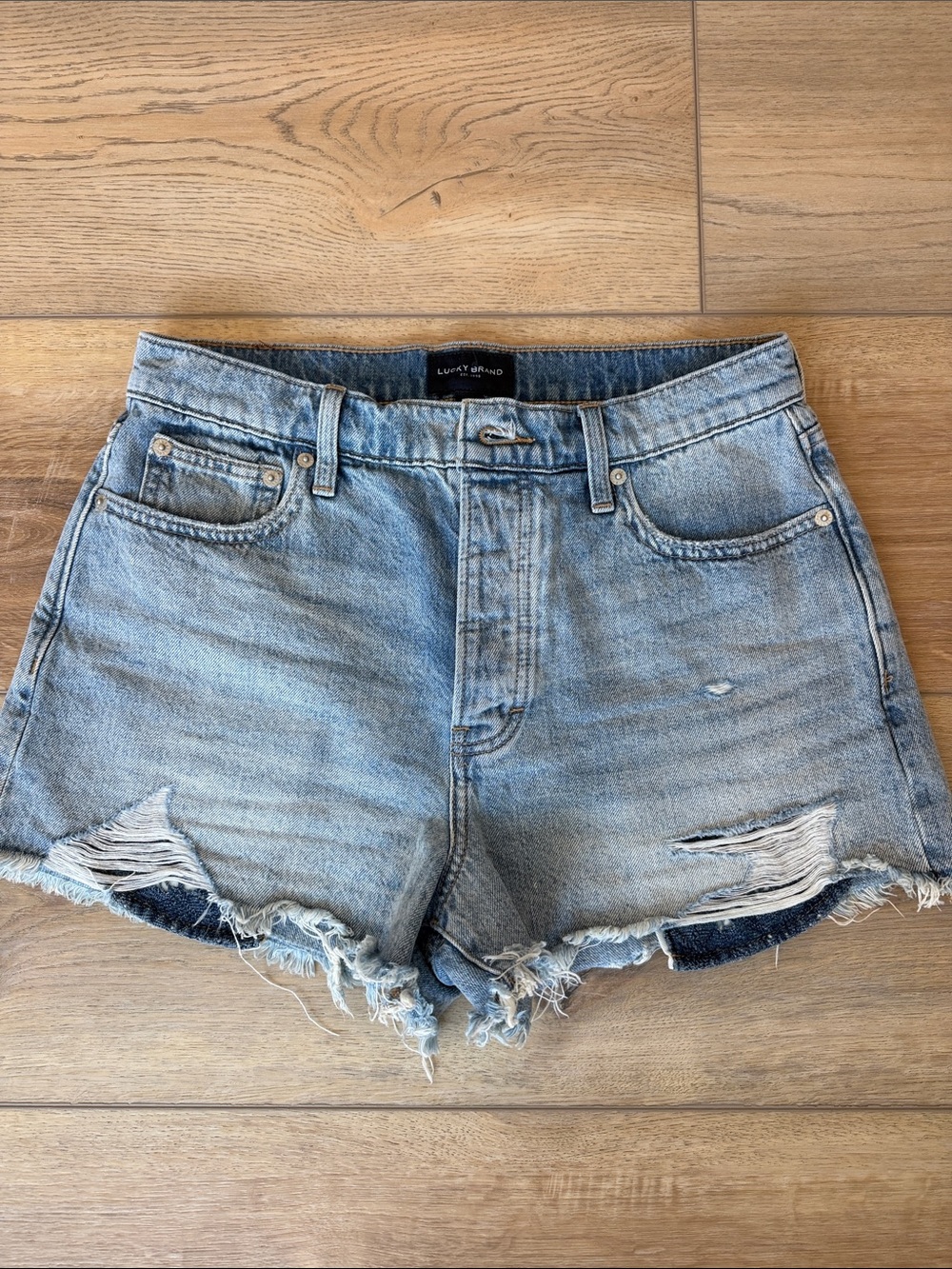 Lucky Brand Light Blue Distressed Denim Cutoff Shorts